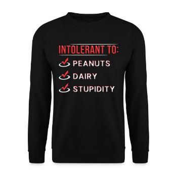 Allergie aux arachides intolérante aux arachides - Sweat-shirt Unisexe - noir - Devant - Alina (178cm) & Michal (187cm)