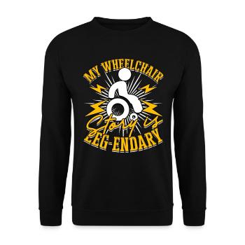 Rollstuhlfahrer My Wheelchair Story Is Leg-endary - Unisex Pullover - Schwarz - Vorne - Alina (178cm) & Michal (187cm)