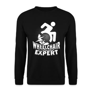 Rollstuhlfahrer Wheelchair Stunt Expert - Unisex Pullover - Schwarz - Vorne - Alina (178cm) & Michal (187cm)