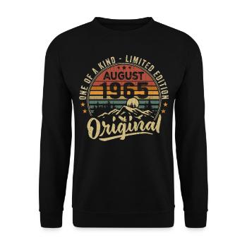 August 1965 Birthday Gift 1965 Legends August - Unisex Sweatshirt - black - Front - Alina (178cm) & Michal (187cm)