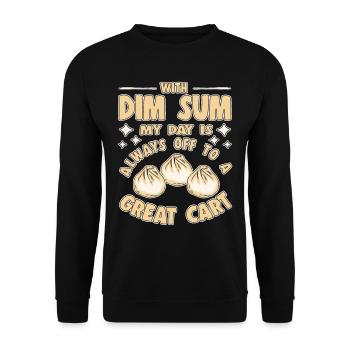 Funny Dim Sum Always Great Cart Asian Bao Bun - Unisex Sweatshirt - black - Front - Alina (178cm) & Michal (187cm)