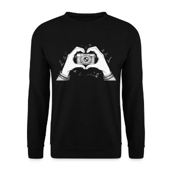 Photographer Photography Photographer - Unisex Sweatshirt - black - Front - Alina (178cm) & Michal (187cm)