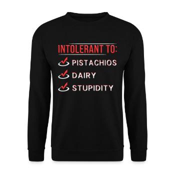 Allergie à la pistache intolérante aux pistaches - Sweat-shirt Unisexe - noir - Devant - Alina (178cm) & Michal (187cm)