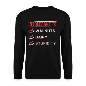 Walnut Allergy Intolerant To Walnuts - Unisex Sweatshirt - black - Front - Alina (178cm) & Michal (187cm)