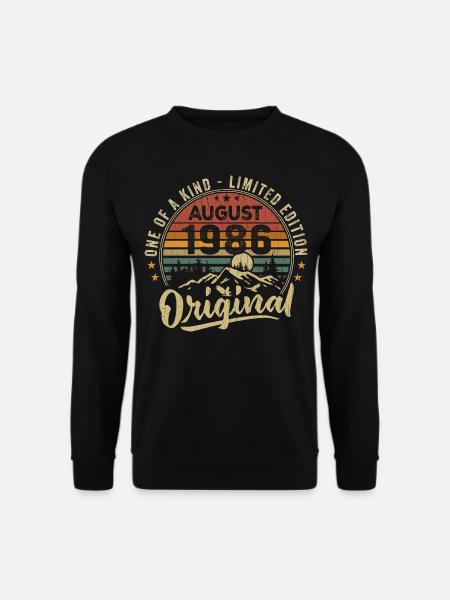 August 1986 Geburtstagsgeschenk 1986 Legenden August - Unisex Pullover - Schwarz