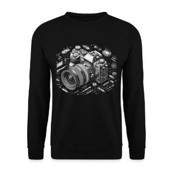 Photographer Photography Photographer - Unisex Sweatshirt - black - Front - Alina (178cm) & Michal (187cm)