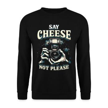 Fotograf Fotografie Say Cheese Not Please - Unisex Pullover - Schwarz - Vorne - Alina (178cm) & Michal (187cm)