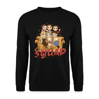 Anime Chibi Squad - Unisex Pullover - Schwarz - Vorne - Alina (178cm) & Michal (187cm)