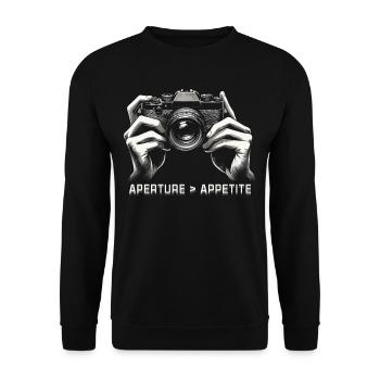 Photographer Photography Photographers Aperture Appetite - Unisex Sweatshirt - black - Front - Alina (178cm) & Michal (187cm)