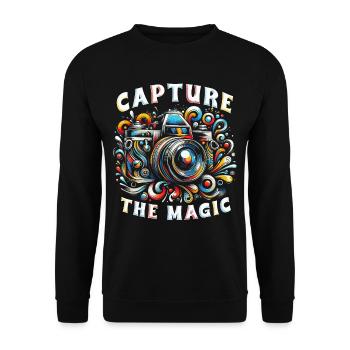 Fotograf Fotografie Fotografen Capture The Magic - Unisex Pullover - Schwarz - Vorne - Alina (178cm) & Michal (187cm)