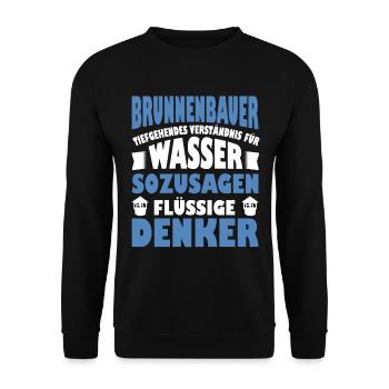 Fountain Builder Saying Liquid Thinkers - Unisex Sweatshirt - black - Front - Alina (178cm) & Michal (187cm)