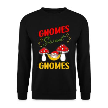 Gnomes Sweet Gnomes Funny Gardening - Unisex Sweatshirt - black - Front - Alina (178cm) & Michal (187cm)