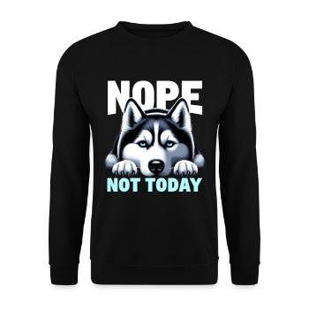 Nope Not Today Lazy Husky - Sweat-shirt Unisexe - noir - Devant - Alina (178cm) & Michal (187cm)