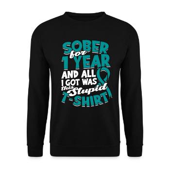 Detox Withdrawal Sober For 1 Year - Unisex Sweatshirt - black - Front - Alina (178cm) & Michal (187cm)