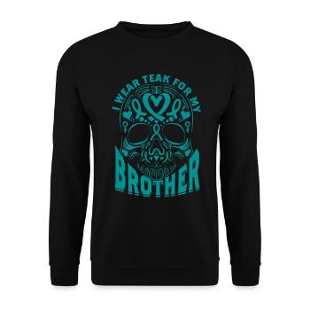 Addicted Je Porte du Teck Pour Mon Frère - Sweat-shirt Unisexe - noir - Devant - Alina (178cm) & Michal (187cm)