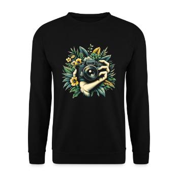 Photographer Photography Photographer - Unisex Sweatshirt - black - Front - Alina (178cm) & Michal (187cm)
