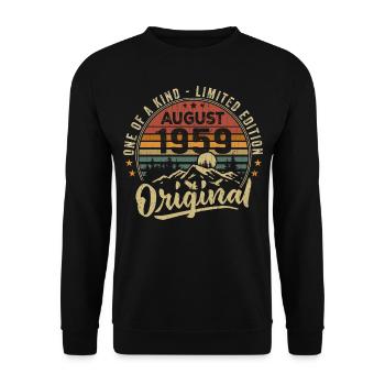 August 1959 Geburtstagsgeschenk 1959 Legenden August - Unisex Pullover - Schwarz - Vorne - Alina (178cm) & Michal (187cm)