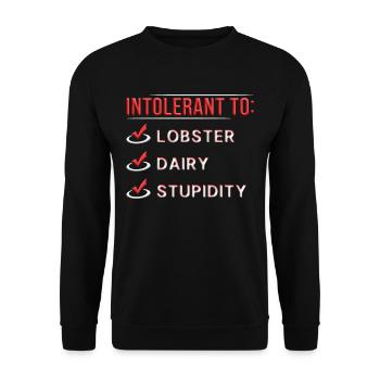 Hummerallergie Intolerant To Lobster - Unisex Pullover - Schwarz - Vorne - Alina (178cm) & Michal (187cm)