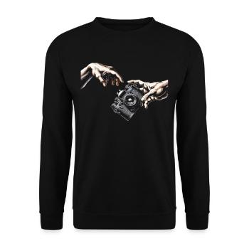 Photographer Photography Photographer - Unisex Sweatshirt - black - Front - Alina (178cm) & Michal (187cm)