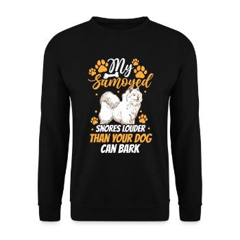 Samoyède ronfle bruyamment Samoyède Spitz Samoyède - Sweat-shirt Unisexe - noir - Devant - Alina (178cm) & Michal (187cm)