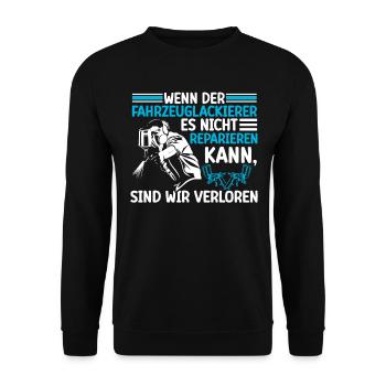Vehicle Painter Can Repair It Painter - Unisex Sweatshirt - black - Front - Alina (178cm) & Michal (187cm)