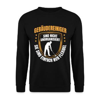 Building cleaners are flexible window cleaners - Unisex Sweatshirt - black - Front - Alina (178cm) & Michal (187cm)