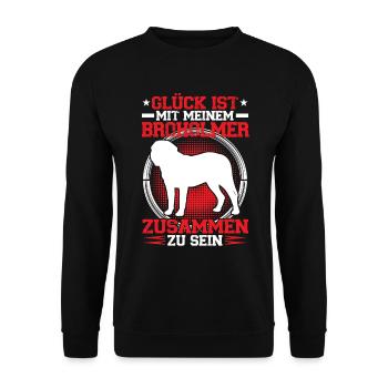 Avec mon Broholmer, son Broholmer - Sweat-shirt Unisexe - noir - Devant - Alina (178cm) & Michal (187cm)