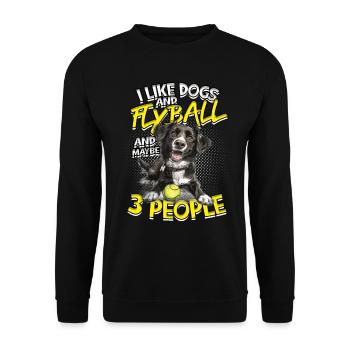 Flyball Border Collie Dog I Like Dogs And Flyball - Unisex Sweatshirt - black - Front - Alina (178cm) & Michal (187cm)
