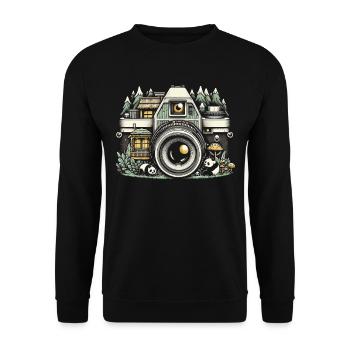 Photographer Photography Photographer Panda - Unisex Sweatshirt - black - Front - Alina (178cm) & Michal (187cm)
