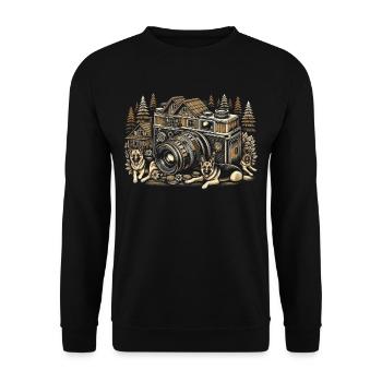 Photographer Photography Photographer - Unisex Sweatshirt - black - Front - Alina (178cm) & Michal (187cm)