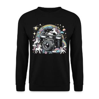 Photographer Photography Photographers Unicorns - Unisex Sweatshirt - black - Front - Alina (178cm) & Michal (187cm)