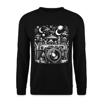 Photographer Photography Photographer - Unisex Sweatshirt - black - Front - Alina (178cm) & Michal (187cm)