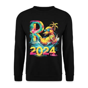 Pension 2024 Canard Retraité Retraité Drôle - Sweat-shirt Unisexe - noir - Devant - Alina (178cm) & Michal (187cm)