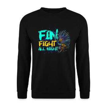 Betta Fish Fin Fight All Night - Unisex Sweatshirt - black - Front - Alina (178cm) & Michal (187cm)