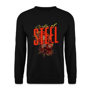 Kampffisch Gills Of Steel - Unisex Pullover - Schwarz - Vorne - Alina (178cm) & Michal (187cm)