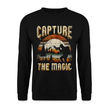 Photographer Photography Photographers Capture The Magic - Unisex Sweatshirt - black - Front - Alina (178cm) & Michal (187cm)