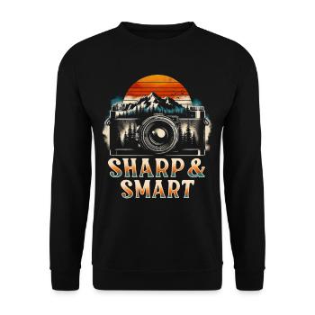 Photographer Photography Photographers Sharp & Smart - Unisex Sweatshirt - black - Front - Alina (178cm) & Michal (187cm)