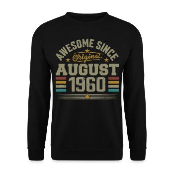 Août 1960 Anniversaire Août 1960 August 1960 Rétro - Sweat-shirt Unisexe - noir - Devant - Alina (178cm) & Michal (187cm)