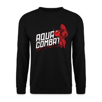 Kampffisch Siamesische Kampffische Aqua Combat - Unisex Pullover - Schwarz - Vorne - Alina (178cm) & Michal (187cm)