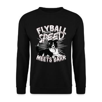 Flyball Where Speed Meets Bark Border Collie Hund - Unisex Pullover - Schwarz - Vorne - Alina (178cm) & Michal (187cm)