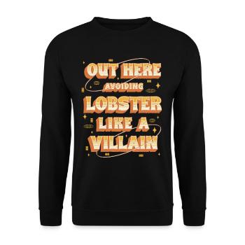 Allergie au homard ici : éviter le homard - Sweat-shirt Unisexe - noir - Devant - Alina (178cm) & Michal (187cm)