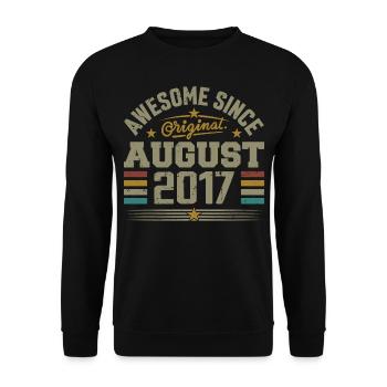 August 2017 Birthday August 2017 August 2017 Retro - Unisex Sweatshirt - black - Front - Alina (178cm) & Michal (187cm)