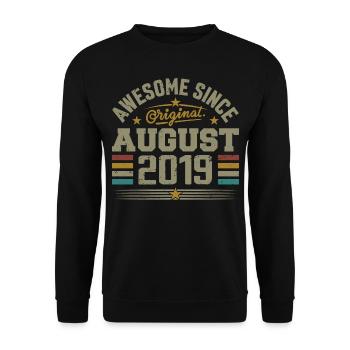 August 2019 Birthday August 2019 August 2019 Retro - Unisex Sweatshirt - black - Front - Alina (178cm) & Michal (187cm)