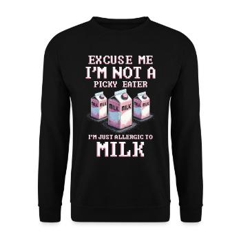 Allergie au lait Je suis juste allergique au lait - Sweat-shirt Unisexe - noir - Devant - Alina (178cm) & Michal (187cm)