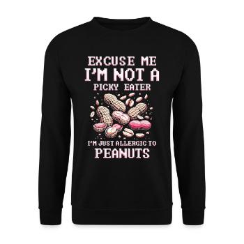 Allergie aux arachides Je suis juste allergique aux arachides - Sweat-shirt Unisexe - noir - Devant - Alina (178cm) & Michal (187cm)