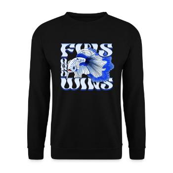 Kampffisch Kampffische Fins And Wins - Unisex Pullover - Schwarz - Vorne - Alina (178cm) & Michal (187cm)