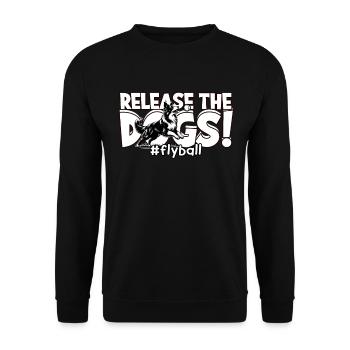 Flyball Border Collie Release The Dogs #Flyball - Unisex Sweatshirt - black - Front - Alina (178cm) & Michal (187cm)