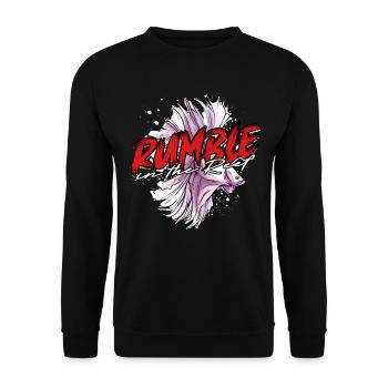 Betta Fish Rumble In The Reef - Unisex Sweatshirt - black - Front - Alina (178cm) & Michal (187cm)