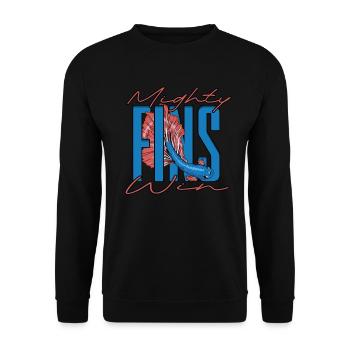 Betta Fish Mighty Fins Win - Unisex Sweatshirt - black - Front - Alina (178cm) & Michal (187cm)