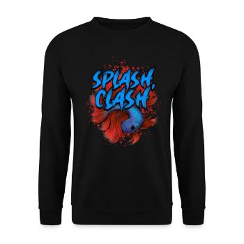 Betta Fish Siamese Betta Fish Splash Clash - Unisex Sweatshirt - black - Front - Alina (178cm) & Michal (187cm)